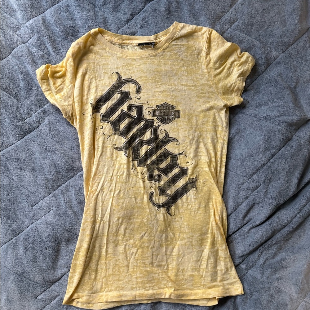 Harley-Davidson Women's Yellow Graphic Tee